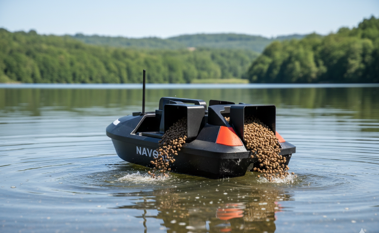 Navose X-1 GPS Bait Boat - Triple Hopper Edition
